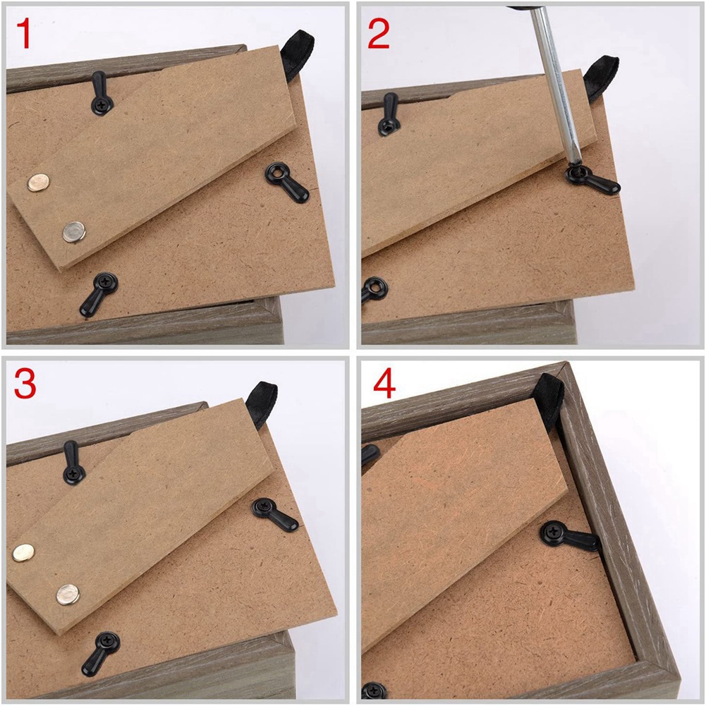 Bamboo Photo Frame - ABYN-Set Pengencang Tombol Putar Bingkai Foto