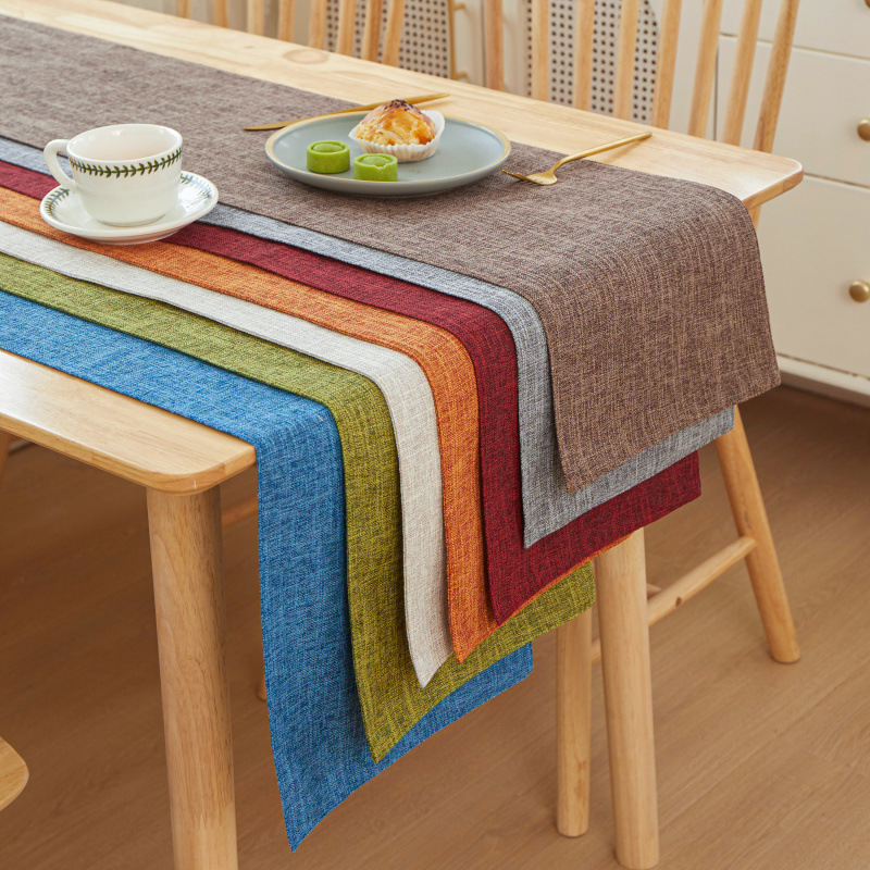 Linen Table Runner - Aksesori Dekorasi Meja Makan Konferensi Kantor