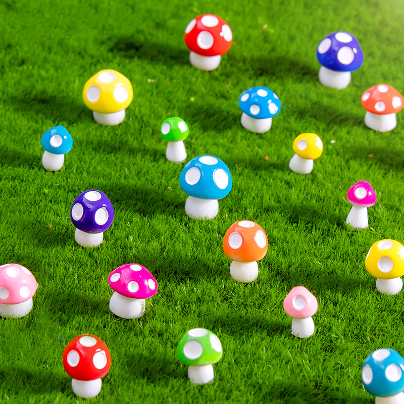 Home Decor Za - 20 buah patung Resin jamur Mini