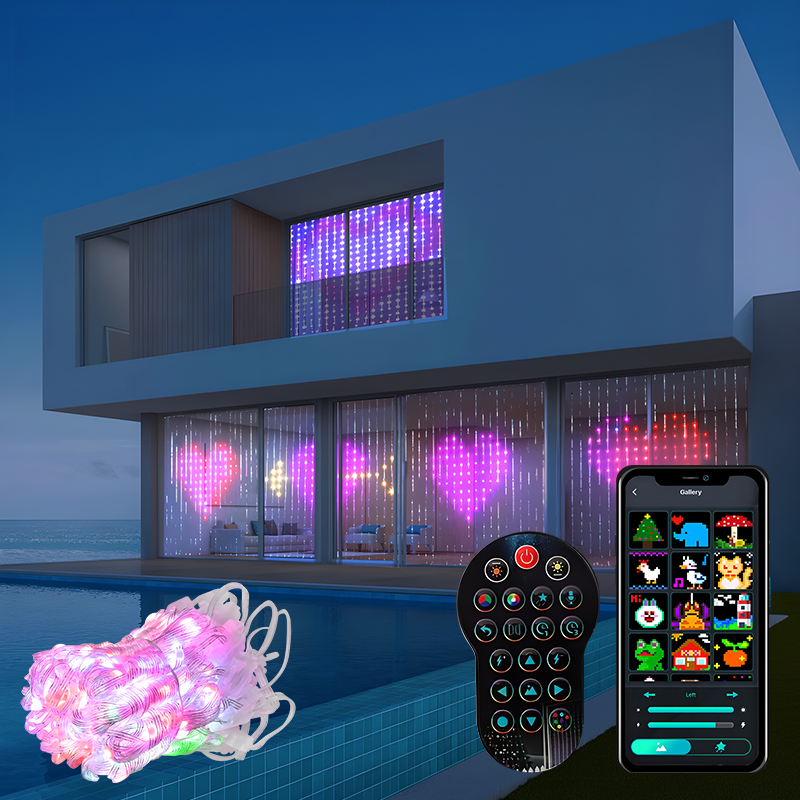Home Decor Free App - Lampu tirai pintar RGBIC LED 400