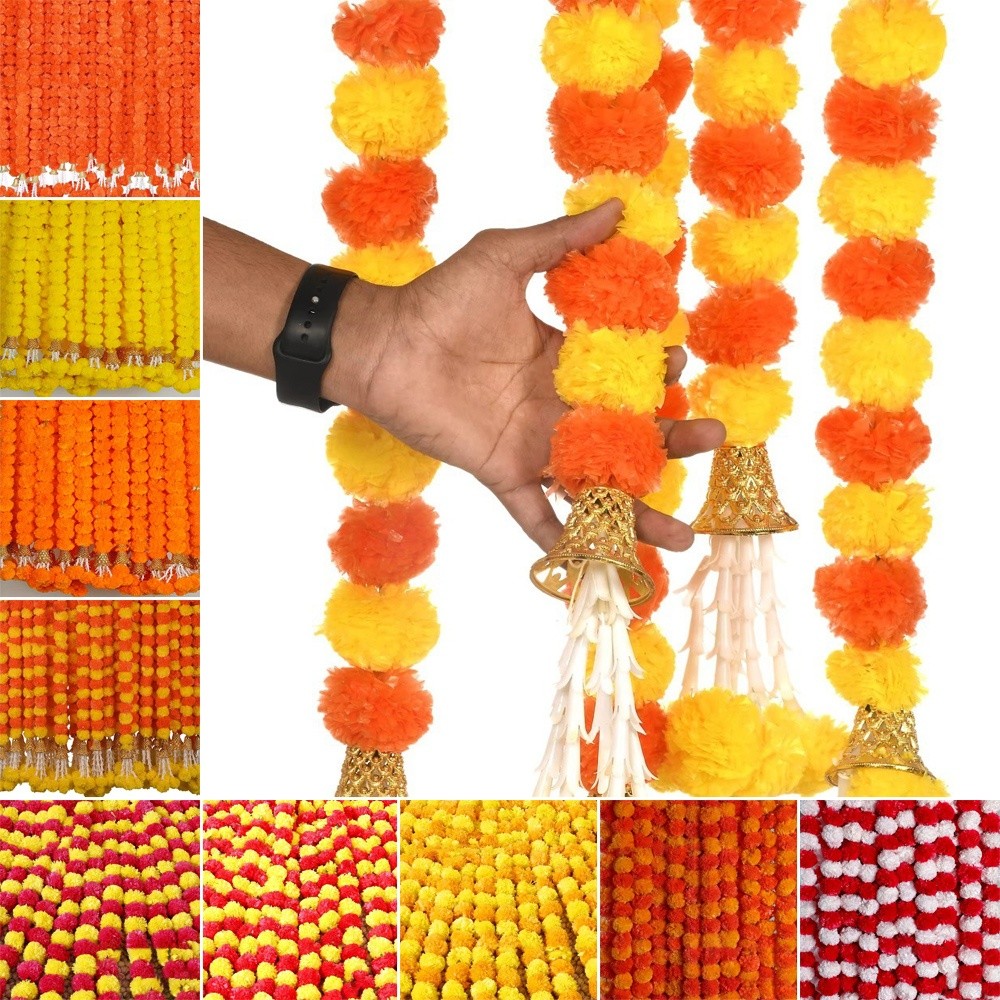 Home Decor Indonesia - Karangan Bunga Marigold Buatan Untaian Panjang