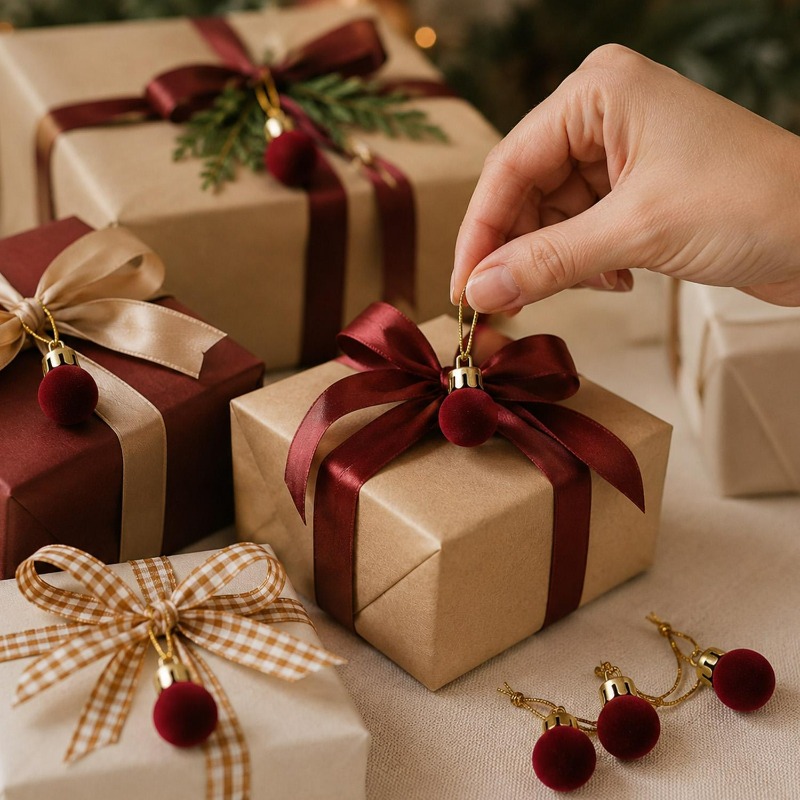 Bola Natal Beludru Merah Anggu - Home Decor Indonesia ulasan dan harga