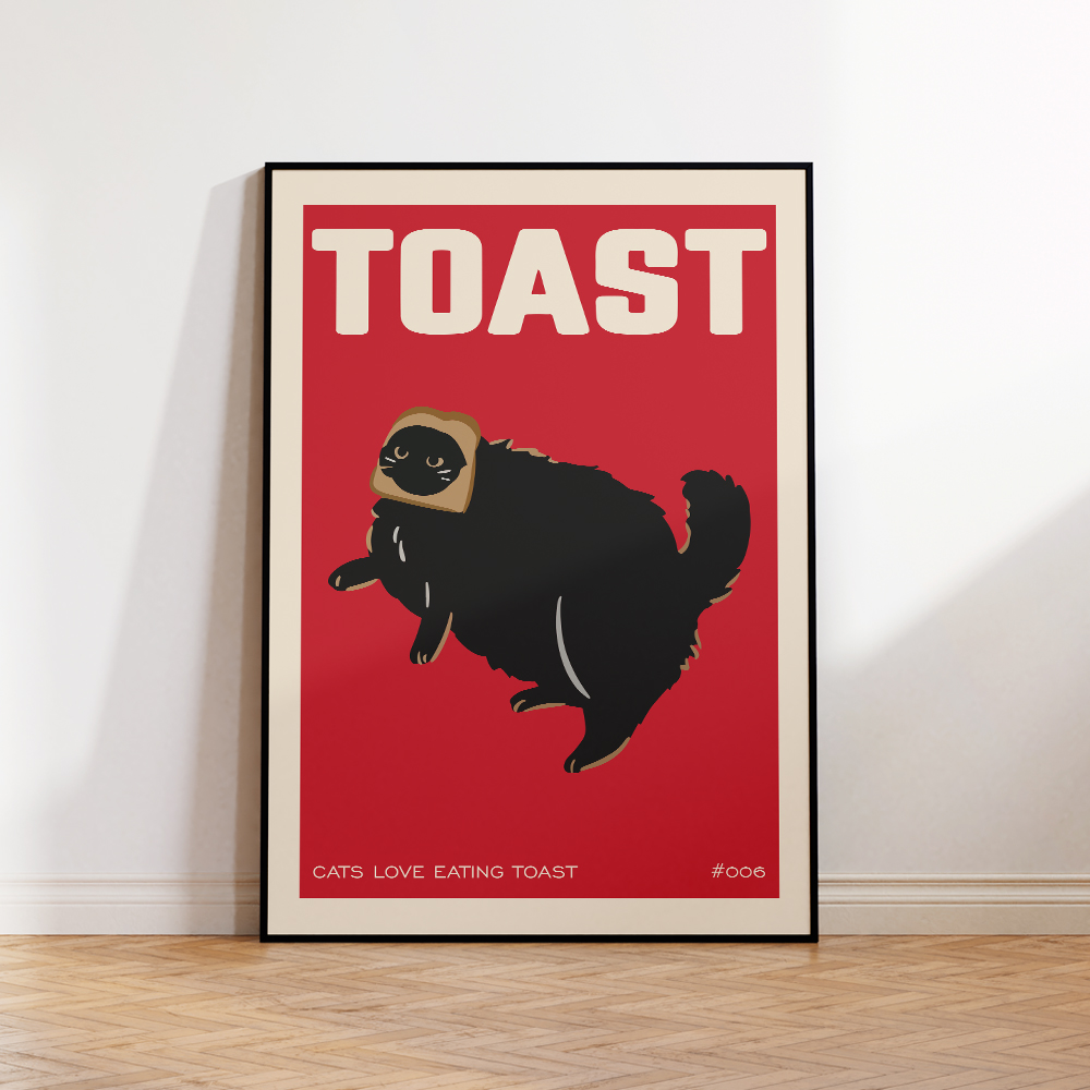 Black Cat Breakfast Toast hadi - Home Decor Y2K ulasan dan harga