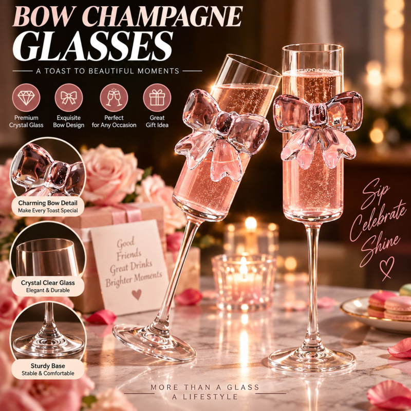 Gelas Champagne Berbentuk Pita - Home Decor Y2K ulasan dan harga