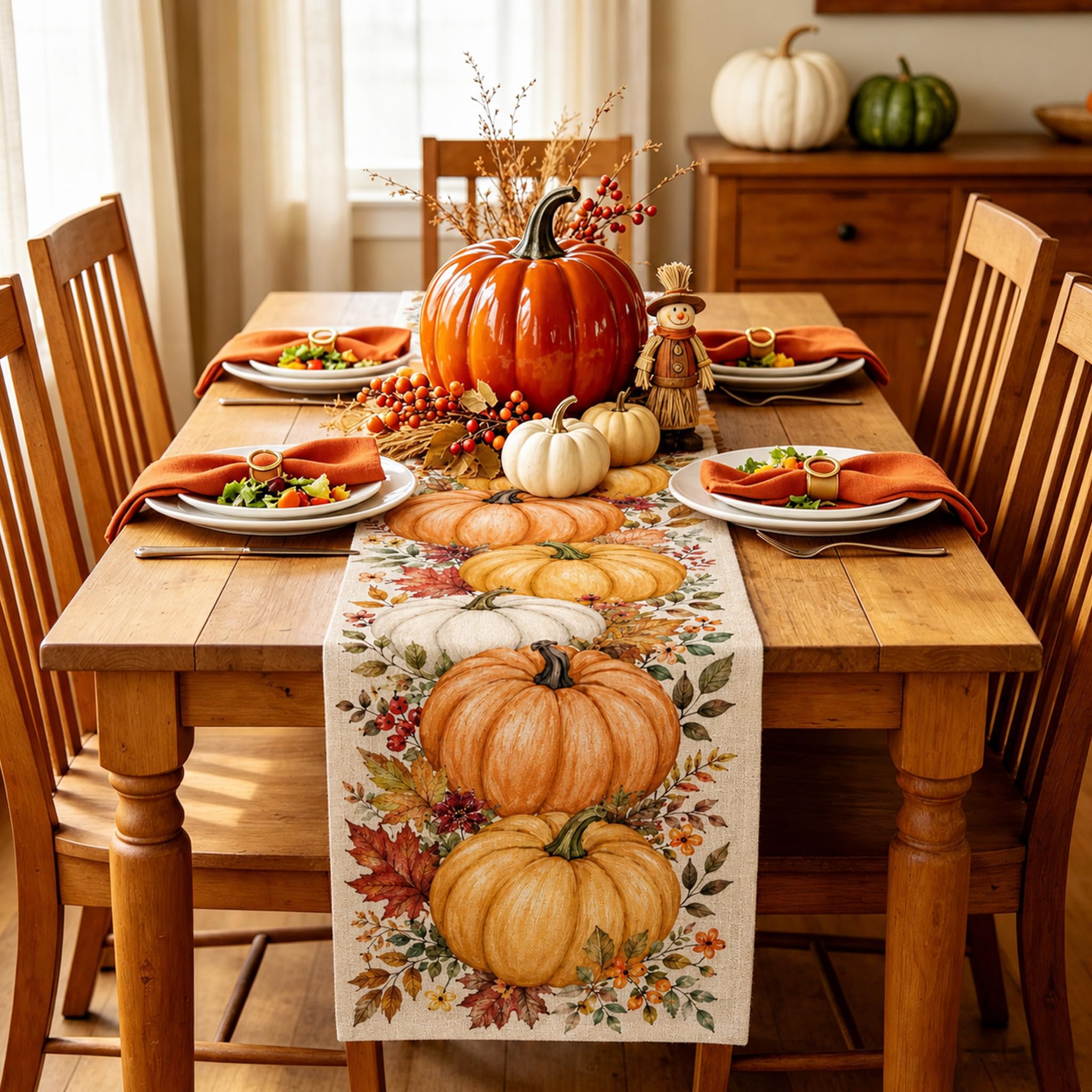 Taplak Meja Halloween Vintage  - Linen Table Runner ulasan dan harga