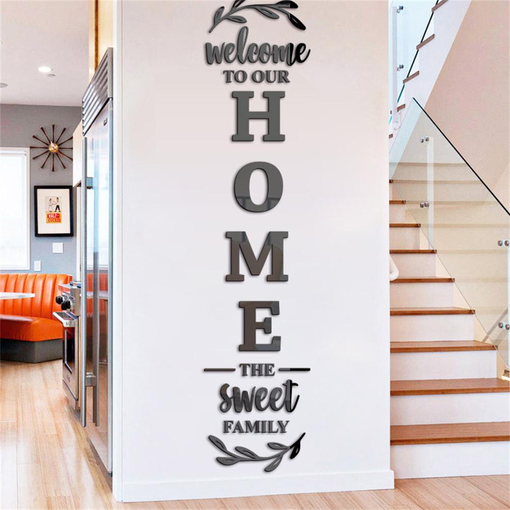 Stiker dinding cermin 3D huruf - Home Decor Y2K ulasan dan harga