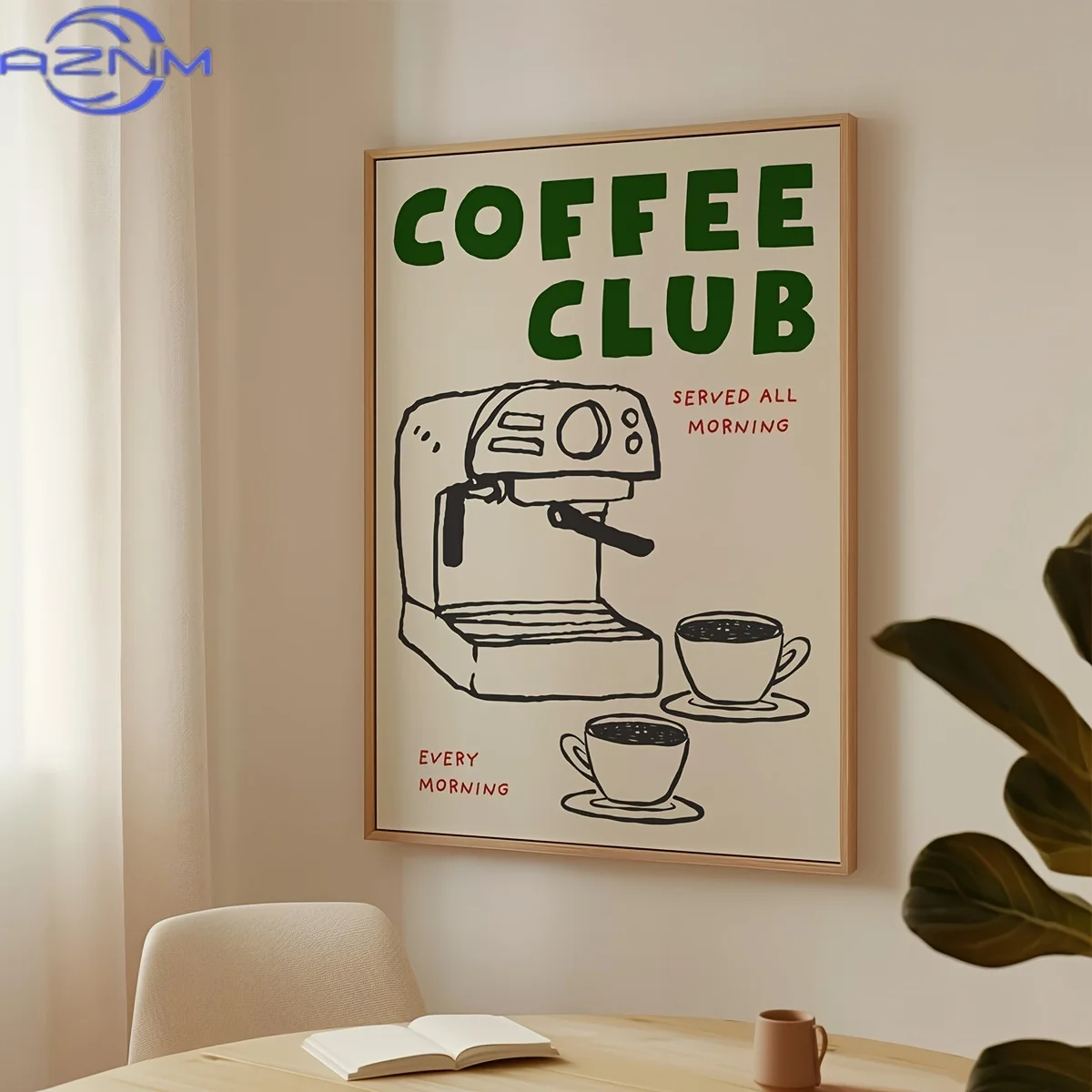 Lukisan Cetak Kopi Seni Teks H - Home Decor Y2K ulasan dan harga