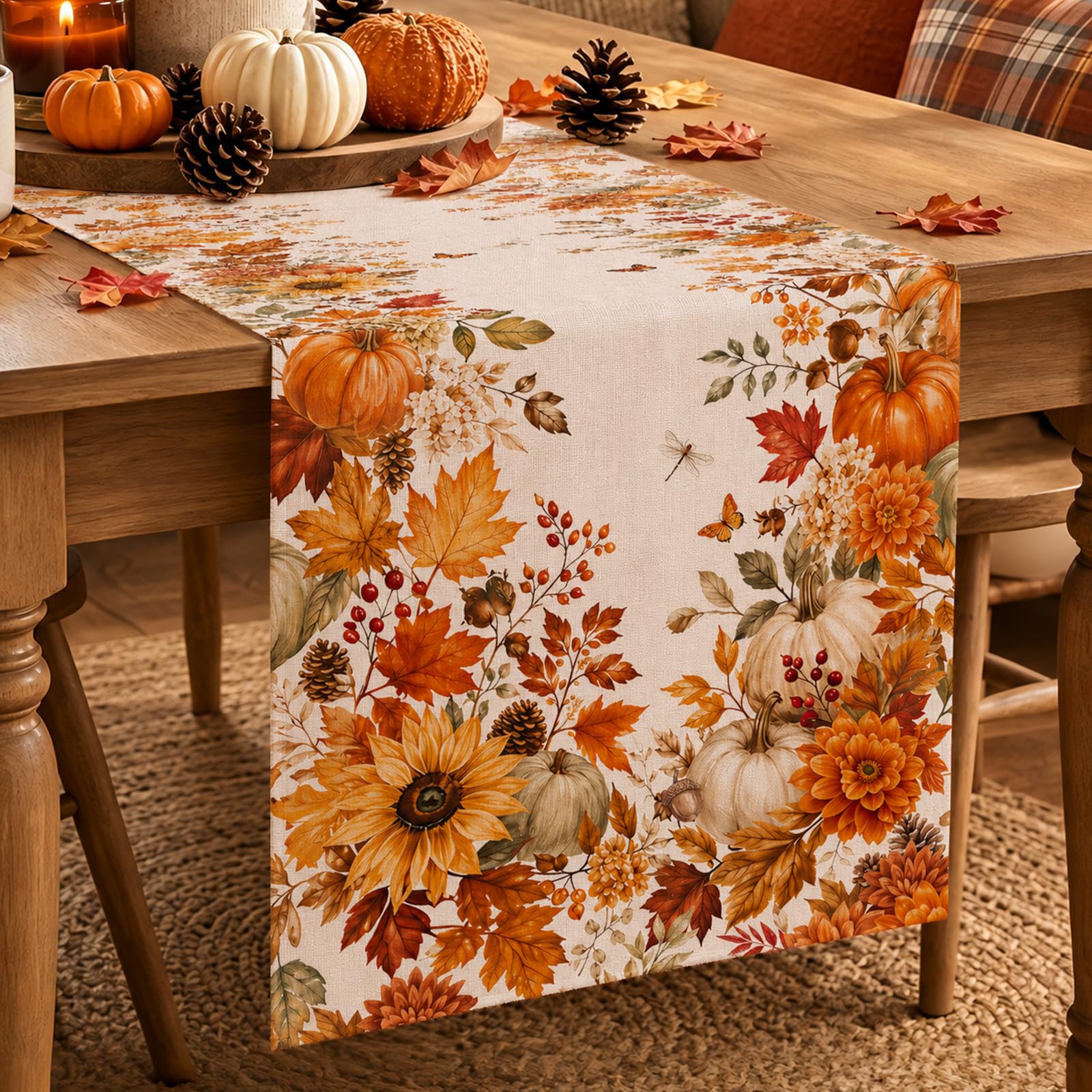 Taplak Meja Motif Bunga Mataha - Linen Table Runner ulasan dan harga