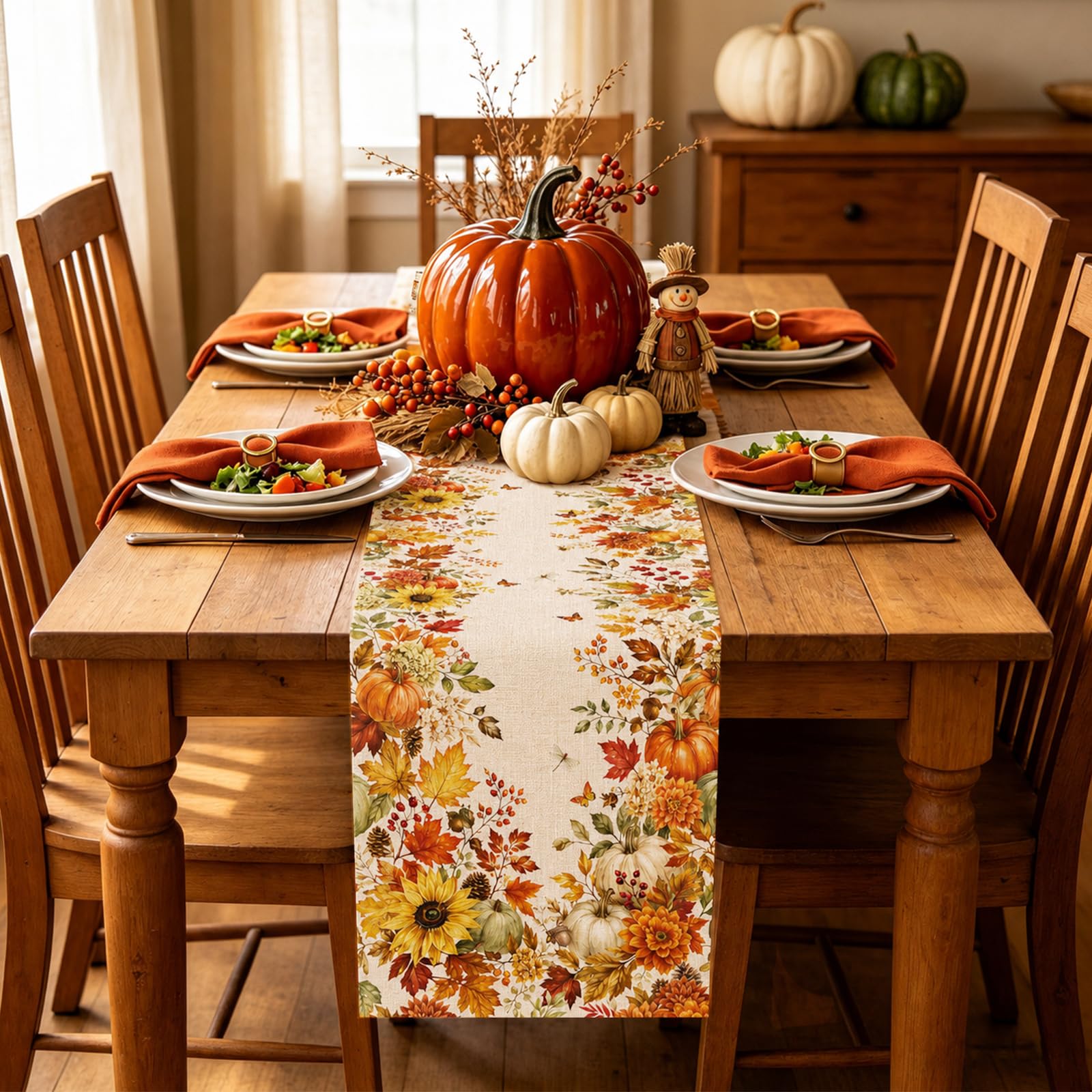 Taplak Meja Motif Bunga Mataha - Linen Table Runner ulasan dan harga