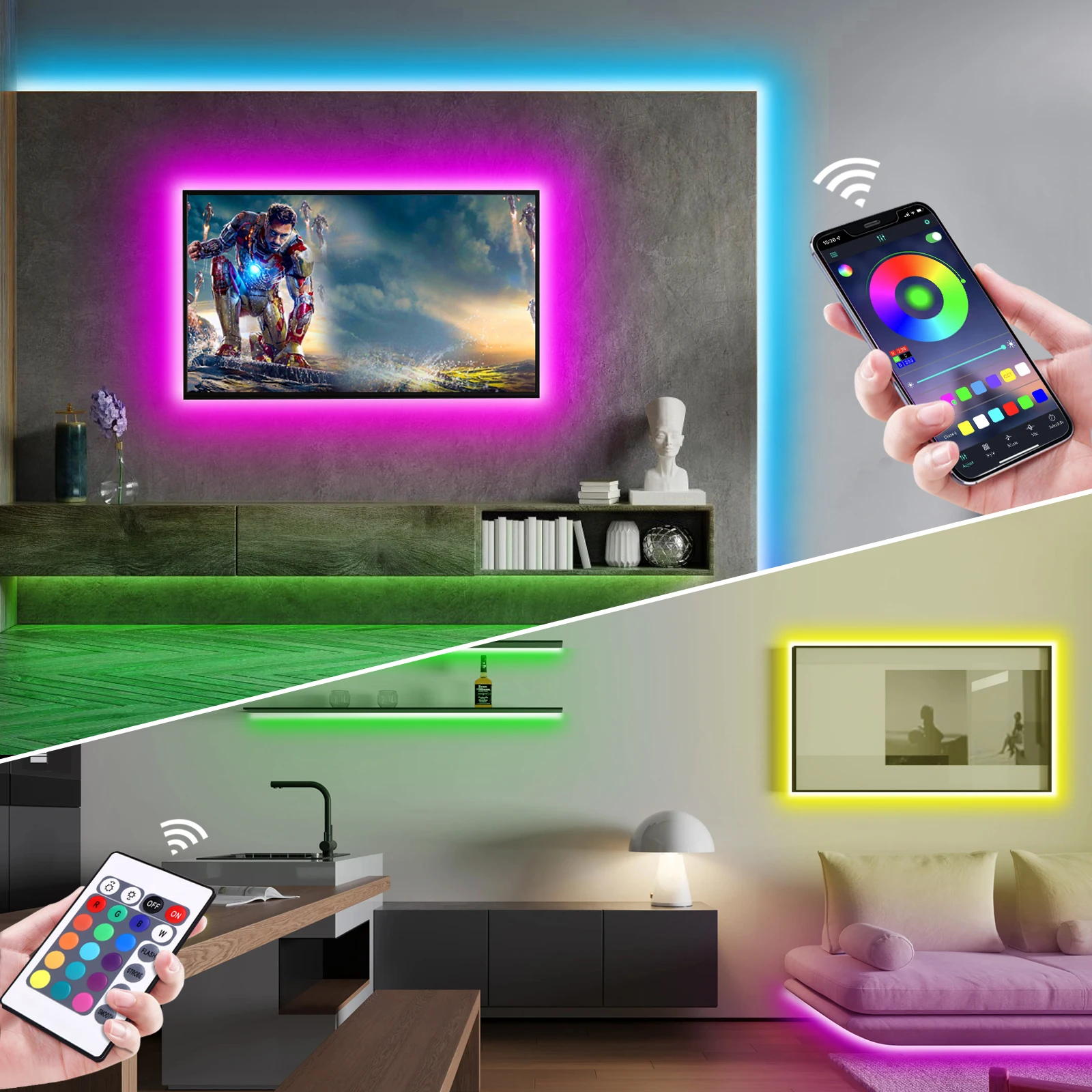 Lampu Strip LED Neon RGB 1-5m  - Home Decor Free App ulasan dan harga